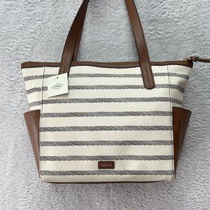 Fossil Mimi Shopper Tote Black Pebble Leather Shoulder Bag